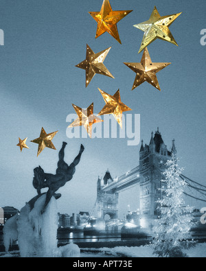 GB - LONDRA: Natale presso il Tower Bridge Foto Stock