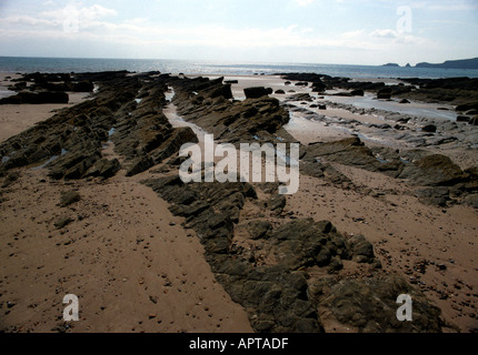 La spiaggia di Wiseman s ponte vicino a Saundersfoot Pembrokeshire Foto Stock