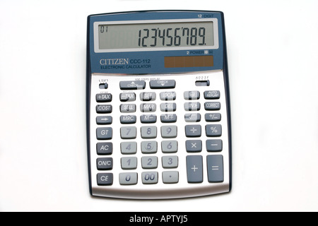Calcolatrice matematica matematica di calcolare il pulsante calcolatore numero di input numerico simbolo numerico meno aggiungere inoltre sottrarre plus Foto Stock