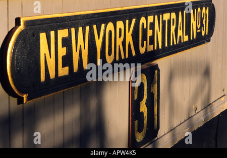 Cartello al molo 31, New York Central, New York City, Stati Uniti d'America Foto Stock