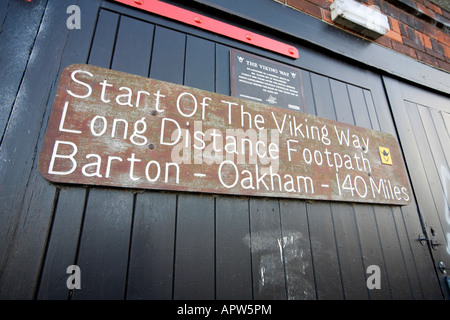 Segno che indica l'inizio della Viking modo, Barton upon Humber, Humberside Foto Stock