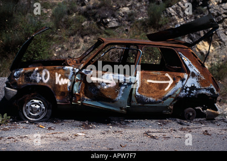 Auto bruciata Foto Stock