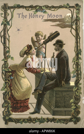 Valentine greeting card circa 1885 Foto Stock