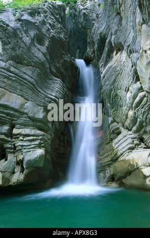 Cascata, Monti della Laga NP, Gran Sasso Italia Foto Stock