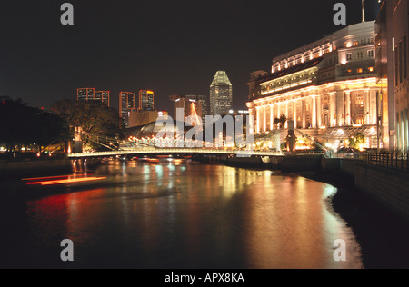 Il Grand Hotel Fullerton, Fullerton Square, il Fiume Singapore Singapore, Asia Foto Stock