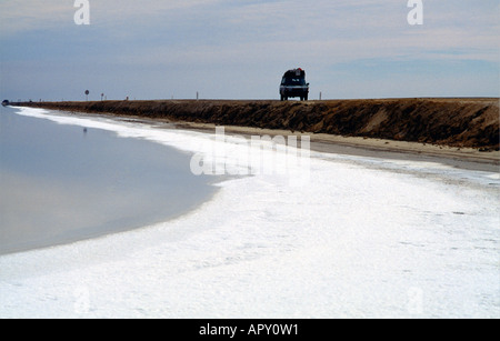 Chott el Djerid Tunisia endorheic Salt Lake la più grande Salt Pan del deserto del Sahara Foto Stock