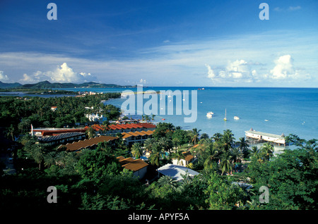 Antenna di Antigua Dickinson baia panoramica di cui sopra Foto Stock