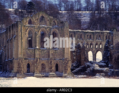 Rievaulx Abbey in inverno North Yorkshire Foto Stock