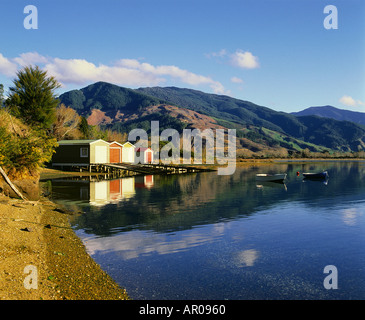 Boat House Picton Nuova Zelanda Foto Stock