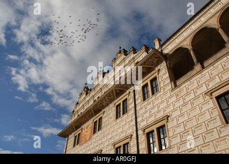 Gables del Rinascimento Litomysl Chateau castello risalente agli anni 1568-158, nella regione di Pardubice Repubblica Ceca Foto Stock