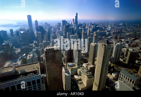 Una splendida vista di Chicago dal bellissimo John Hancock Center e di un Osservatorio nel centro di Chicago STATI UNITI D'AMERICA Foto Stock