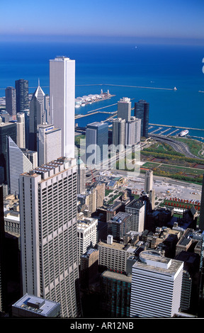 Lo skyline di Chicago fotografato dall'Osservatorio nella parte superiore della Sears Tower Chicago STATI UNITI D'AMERICA Foto Stock