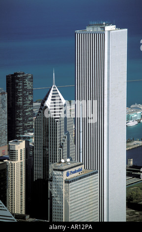 Lo skyline di Chicago fotografato dall'Osservatorio nella parte superiore della Sears Tower Chicago STATI UNITI D'AMERICA Foto Stock