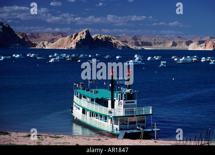 Barche sul Lago Powell Arizona Foto Stock