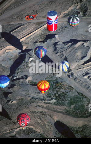 Vista aerea di mongolfiere a Balloon Festival Albuquerque NM Foto Stock