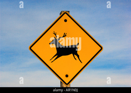 Un giallo e nero wildlife cartello di avviso Foto Stock