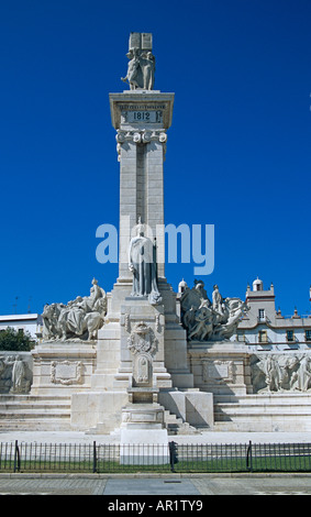 Monumento dedicato a Cortes di Cadice di 1812, Cadice il Parlamento, Plaza de Espana, Cadiz, Spagna Foto Stock