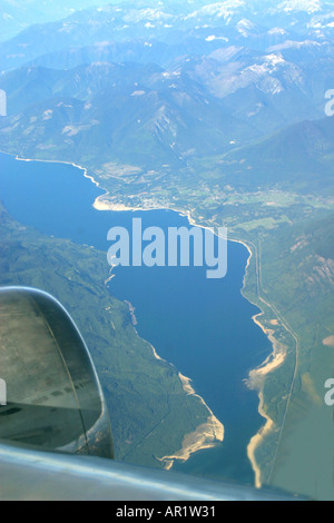 La vista dalla finestra del velivolo Foto Stock