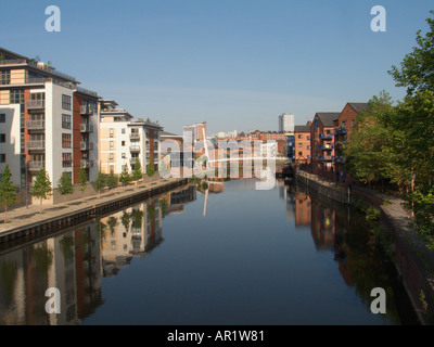 "Leeds Liverpool Canal' Brewery Wharf Leeds Yorkshire Inghilterra Foto Stock