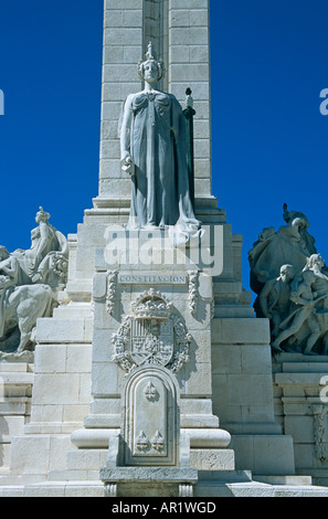 Monumento dedicato a Cortes di Cadice di 1812, Cadice il Parlamento, Plaza de Espana, Cadiz, Spagna Foto Stock