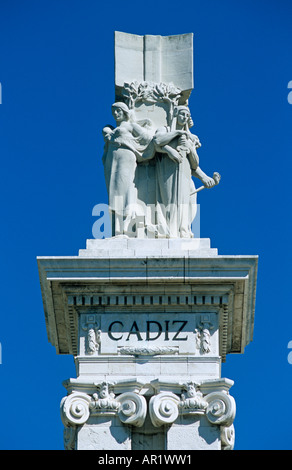 Monumento dedicato a Cortes di Cadice di 1812, Cadice il Parlamento, Plaza de Espana, Cadiz, Spagna Foto Stock