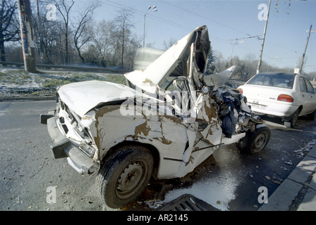 Fracassato auto a Sofia la capitale della Bulgaria Foto Stock