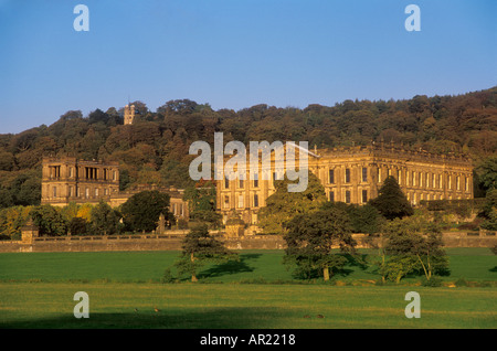 Chatsworth House Casa del Duca di Devonshire vicino a Chesterfield Derbyshire Inghilterra GB UK EU Europe Foto Stock