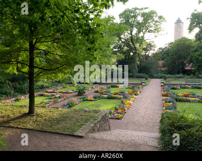 Amtsgarten e castello giebichenstein, Halle an der Saale Germania Foto Stock