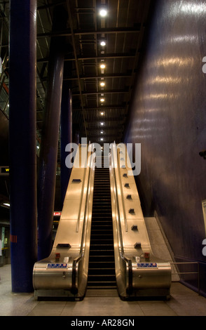 Nord Stazione di Greenwich London Underground Escalator Foto Stock
