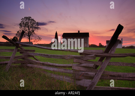 Tramonto a casa di Henry, Manassas National Battlefield Park, Manassas, Virginia, Stati Uniti d'America Foto Stock