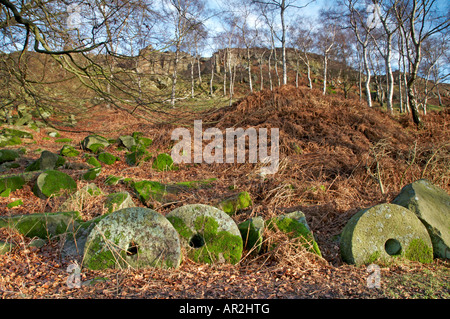 Macine in pietra nel Parco Nazionale di Peak District Derbyshire England Regno Unito Foto Stock