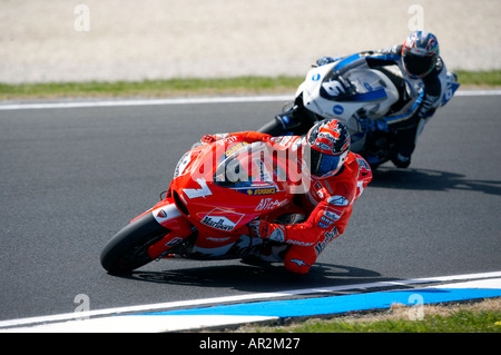 Carlos Checa Spagna Ducati Marlboro 2005 Polini Australian Grand Prix Phillip Island Moto GP motociclo gara in Australia Foto Stock