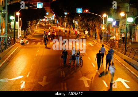 Tel Aviv Dizengoff Street su Yom Kipur Foto Stock