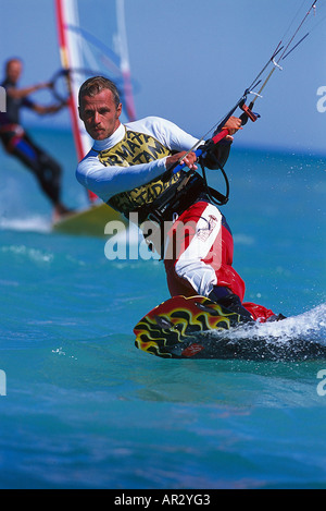 Kitesurfer, Gerba Tunisia Foto Stock
