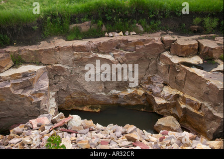 Active pipestone quarry, Pipestone National Monument, Minnesota, Stati Uniti d'America Foto Stock