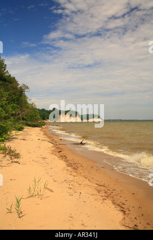 Spiaggia, Fiume Potomac, Stratford Hall, Westmoreland County, Virginia, Stati Uniti d'America Foto Stock