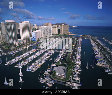 Ala Wai Marina di Waikiki Hawaii Oahu Foto Stock