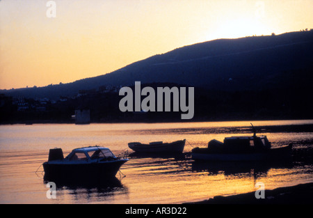 Tramonto in grecia isola di Skiathos Foto Stock