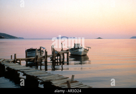 Tramonto in grecia isola di Skiathos Foto Stock
