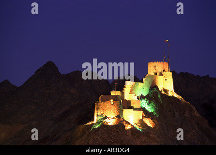 Fort in Mutrah, vicino a Muscat, Mutrah, Oman Medio Oriente Foto Stock