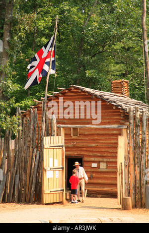 1750's Fort della Virginia esplorare Park, Blue Ridge Parkway, Roanoke, Virginia, Stati Uniti d'America Foto Stock