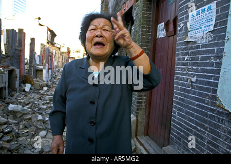 Ultimo residente di Hong kou demolitian, Shanghai Foto Stock