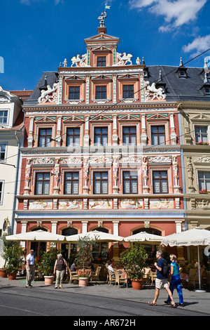 Restaurato edificio del XVI secolo il centro di Erfurt Foto Stock