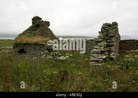 I resti di fattoria di Skaill farm westside rousay Isole Orcadi Scozia UK Foto Stock