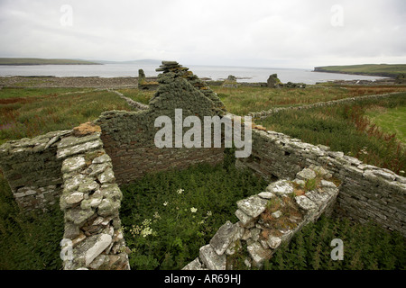 I resti di fattoria di Skaill farm westside rousay Isole Orcadi Scozia UK Foto Stock