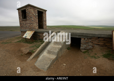 Resti di difesa dal mare posizione pistola Yesnaby Isole Orcadi Scozia UK Foto Stock