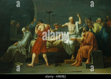 Jacques Louis David la morte di Socrate Metropolitan Museum di New York STATI UNITI D'AMERICA Foto Stock