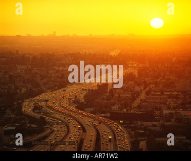 USA CALIFORNIA LOS ANGELES SANTA MONICA FREEWAY Foto Stock