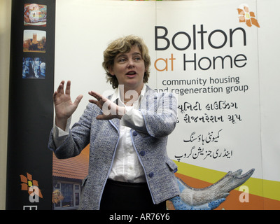 Ruth Kelly lavoro MP Bolton West parlando a Bolton Foto Stock