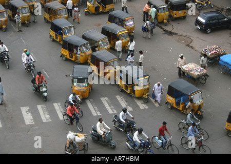Vista da Charminar , Hyderabad, Andhra Pradesh , India Foto Stock